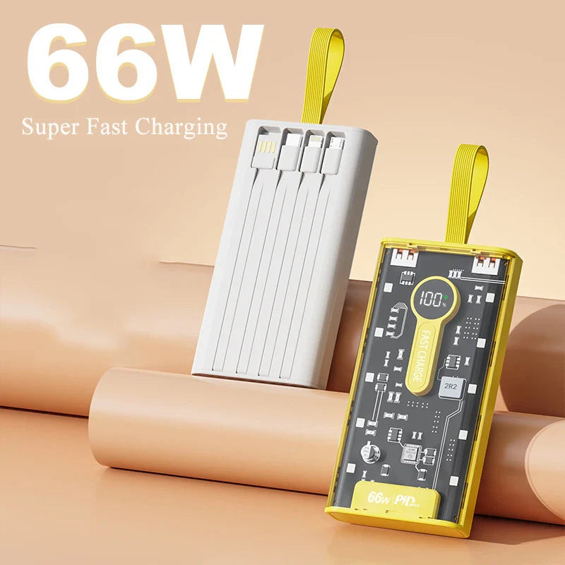 20000mAh Power Bank With Cable 66W Fast Charging